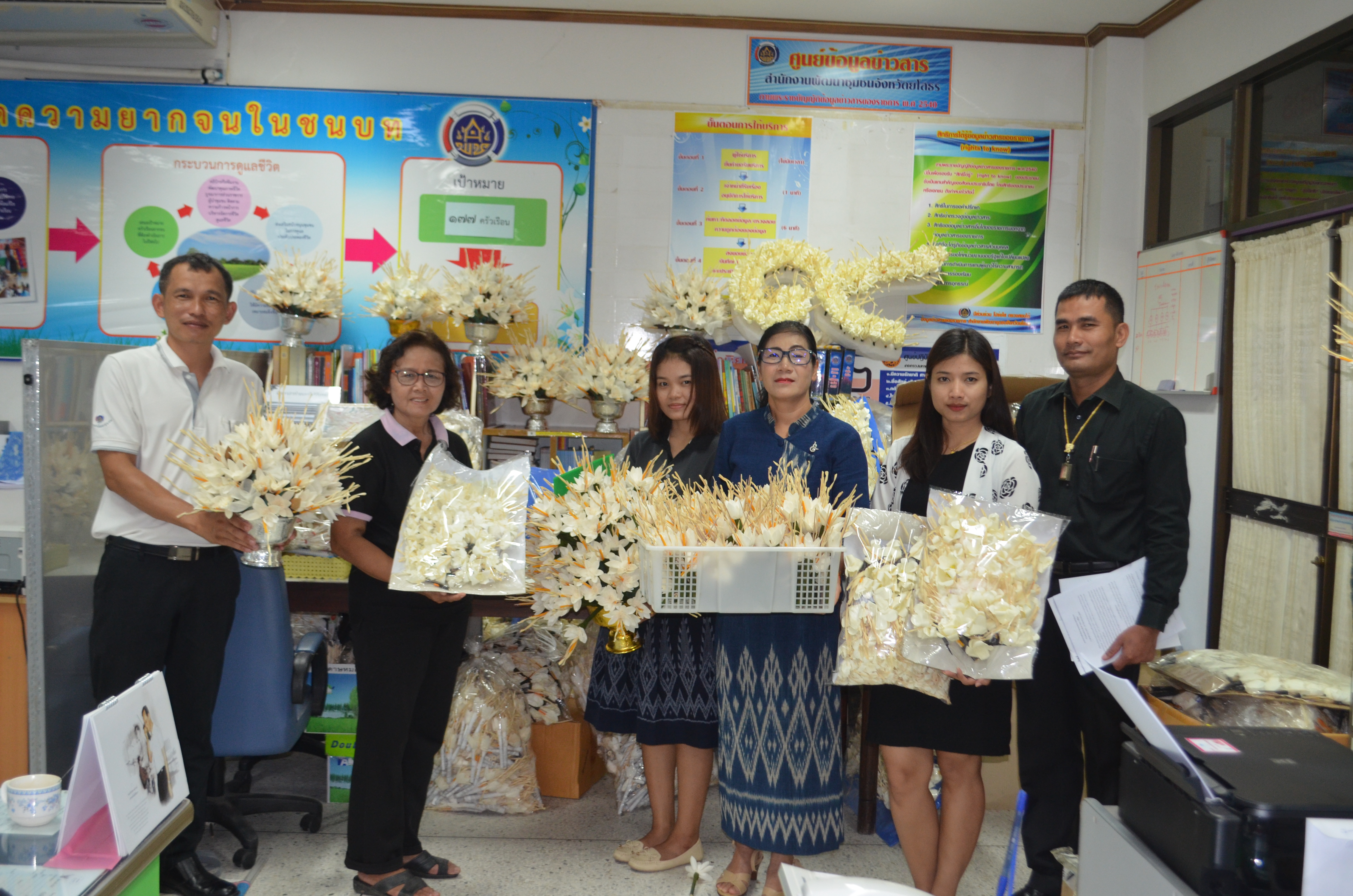 @พช.ยโสธร รับมอบดอกไม้จันทน์ จำนวน 520 ดอก กลุ่มหมอนผ้าห่มสมุนไพรและสิ่งประดิษฐ์ อำเภอเมืองยโสธร จังหวัดยโสธร