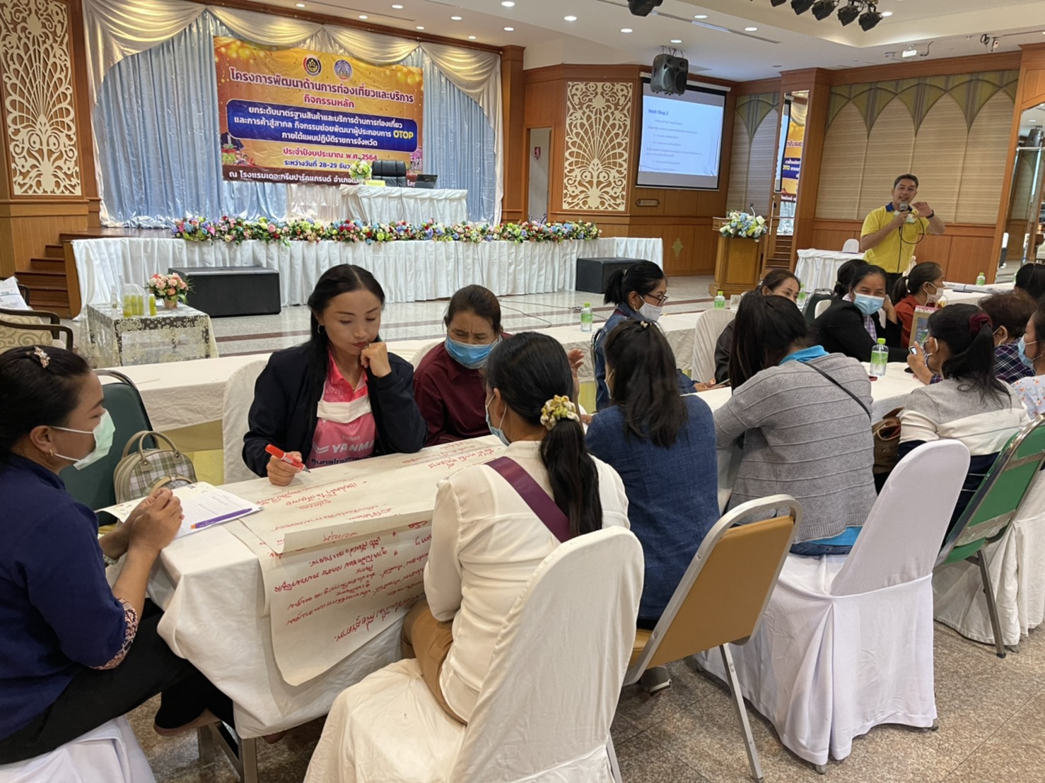 พช.ยโสธร ร่วมกิจกรรมตามโครงการพัฒนาด้านการท่องงเที่ยวและบริการ กิจกรรมหลัก ยกระดับมาตรฐานสินค้าและบริการด้านการท่องเที่ยว และการค้าสู่สากล กิจกรรมย่อยพัฒนาผู้ประกอบการ OTOP ภายใต้แผนปฏิบัติราชการจังหวัด ประจำปีงบประมาณ พ.ศ. 2564