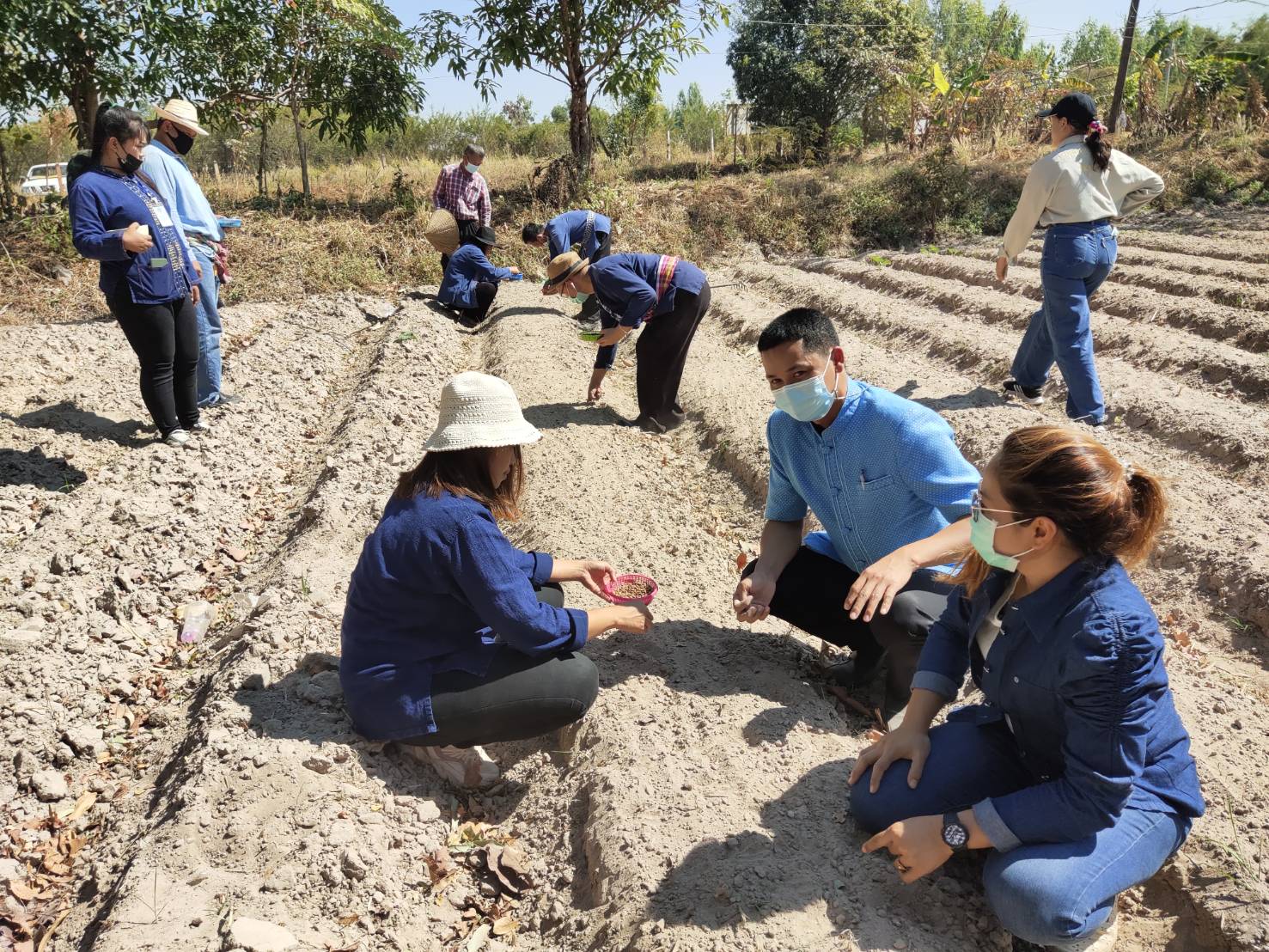 พจ.ยโสธร ร่วมกิจกรรม “เอามื้อสามัคคี” ในพื้นที่ครัวเรือนต้นแบบการพัฒนาคุณภาพชีวิตตามทฤษฎีใหม่รูปแบบประยุกต์ “โคก หนอง นา โมเดล”
