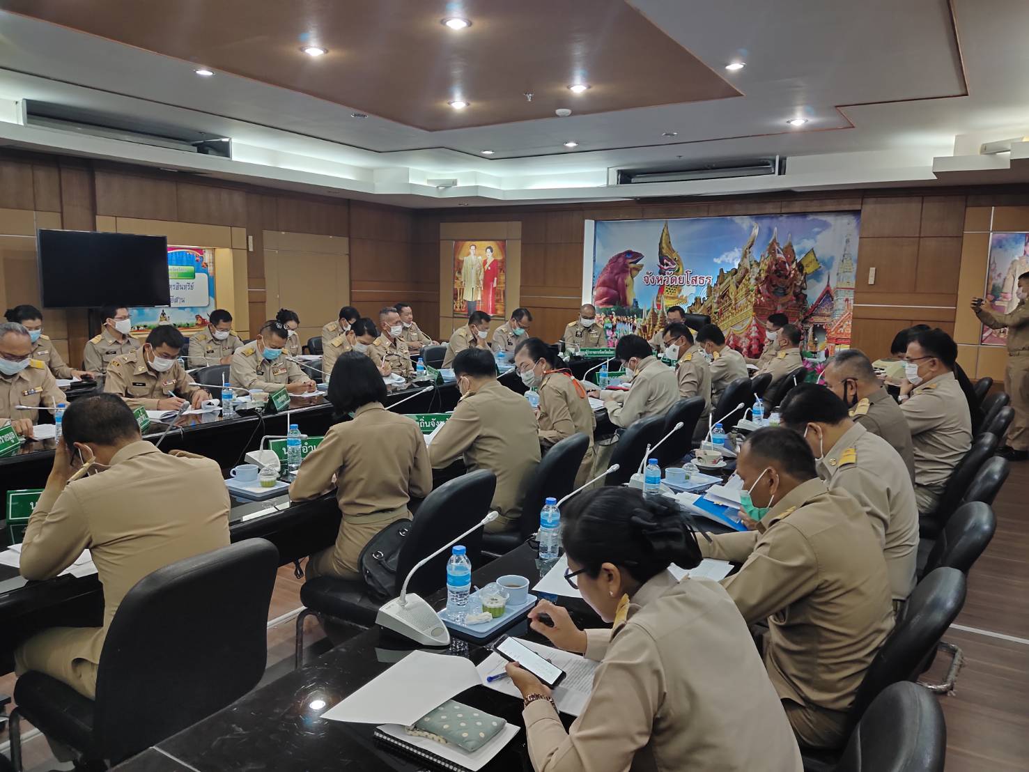 พช.ยโสธร ประชุมหัวหน้าส่วนราชการ หัวหน้าหน่วยงานรัฐวิสาหกิจ  ในสังกัดกระทรวงมหาดไทย และนายอำเภอ ประจำเดือน กุมภาพันธ์ 2564