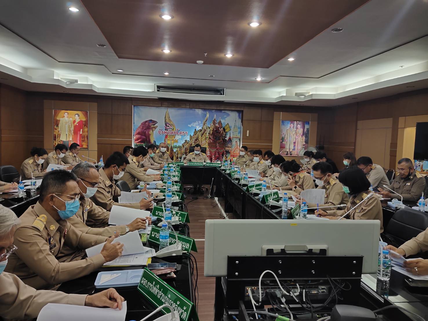 พช.ยโสธร ประชุมหัวหน้าส่วนราชการ หัวหน้าหน่วยงานรัฐวิสาหกิจ  ในสังกัดกระทรวงมหาดไทย และนายอำเภอ ประจำเดือน กุมภาพันธ์ 2564