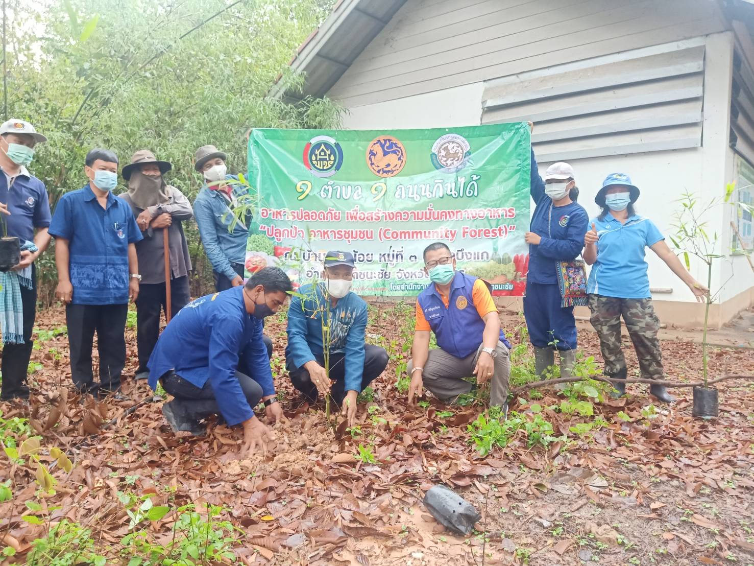 ✍? พช.ยโสธร  นายพนม สิงห์สาย พัฒนาการจังหวัดยโสธร ร่วมกิจกรรมกิจกรรมปลูกป่าชุมชน 1 ตำบล  1 ถนนกินได้  พื้นที่อำเภอมหาชนะชัย