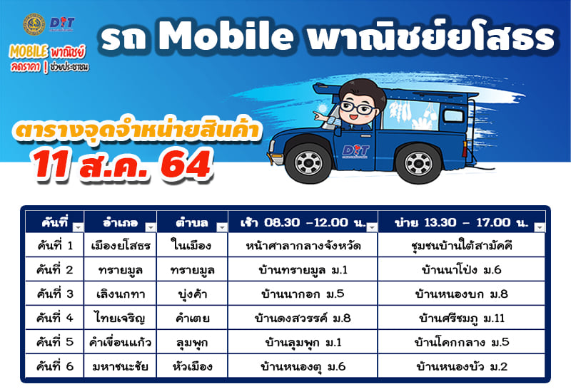 ร่วมเป็นเกียรติในพิธีปล่อยขบวนรถ โครงการรถ Mobile พาณิชย์ ลดราคา โดยสำนักงานพาณิชย์จังหวัดยโสธร