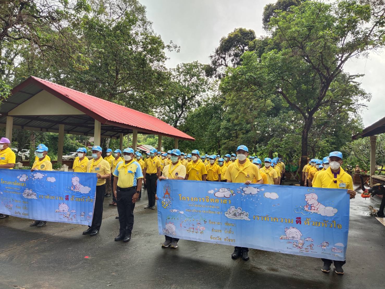 พช. ยโสธร ร่วมกิจกรรมจิตอาสาพัฒนา ทำความสะอาดศาสนสถาน