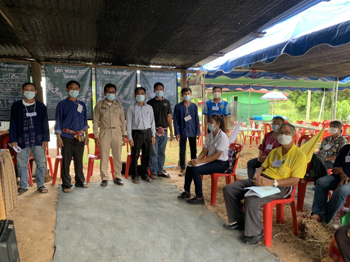 พช. ยโสธร ร่วมโครงการพัฒนาพื้นที่ต้นแบบการพัฒนาคุณภาพชีวิตตามหลักทฤษฎีใหม่ ประยุกต์สู่ “โคก หนอง นา โมเดล” กิจกรรมที่  1 ฝึกอบรมระยะสั้นการพัฒนากสิกรรมสู่ระบบเศรษฐกิจพอเพียง รูปแบบโคก หนอง นา โมเดล พื้นที่อำเภอเมืองยโสธร