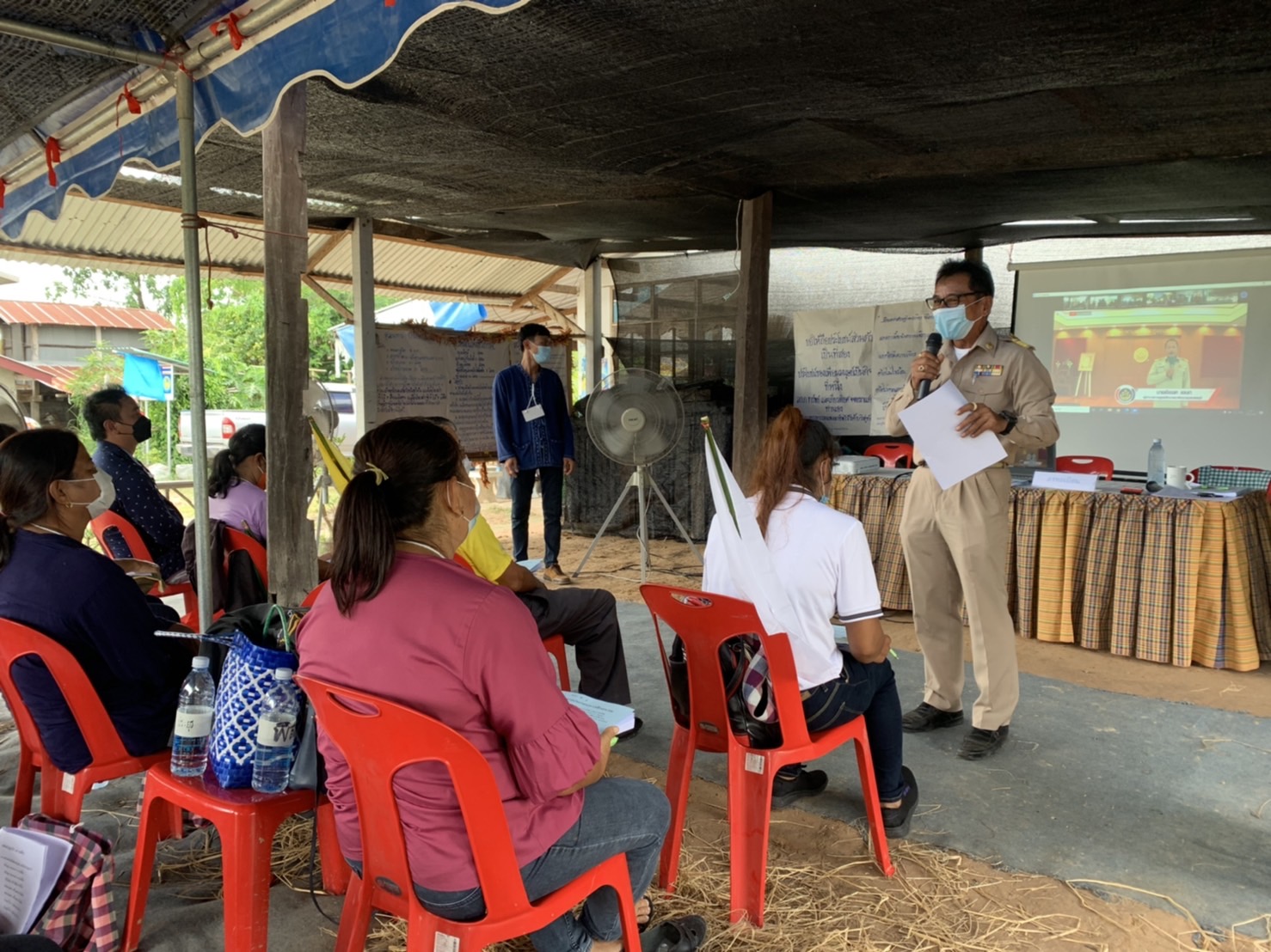 พช. ยโสธร ร่วมโครงการพัฒนาพื้นที่ต้นแบบการพัฒนาคุณภาพชีวิตตามหลักทฤษฎีใหม่ ประยุกต์สู่ “โคก หนอง นา โมเดล” กิจกรรมที่  1 ฝึกอบรมระยะสั้นการพัฒนากสิกรรมสู่ระบบเศรษฐกิจพอเพียง รูปแบบโคก หนอง นา โมเดล พื้นที่อำเภอเมืองยโสธร