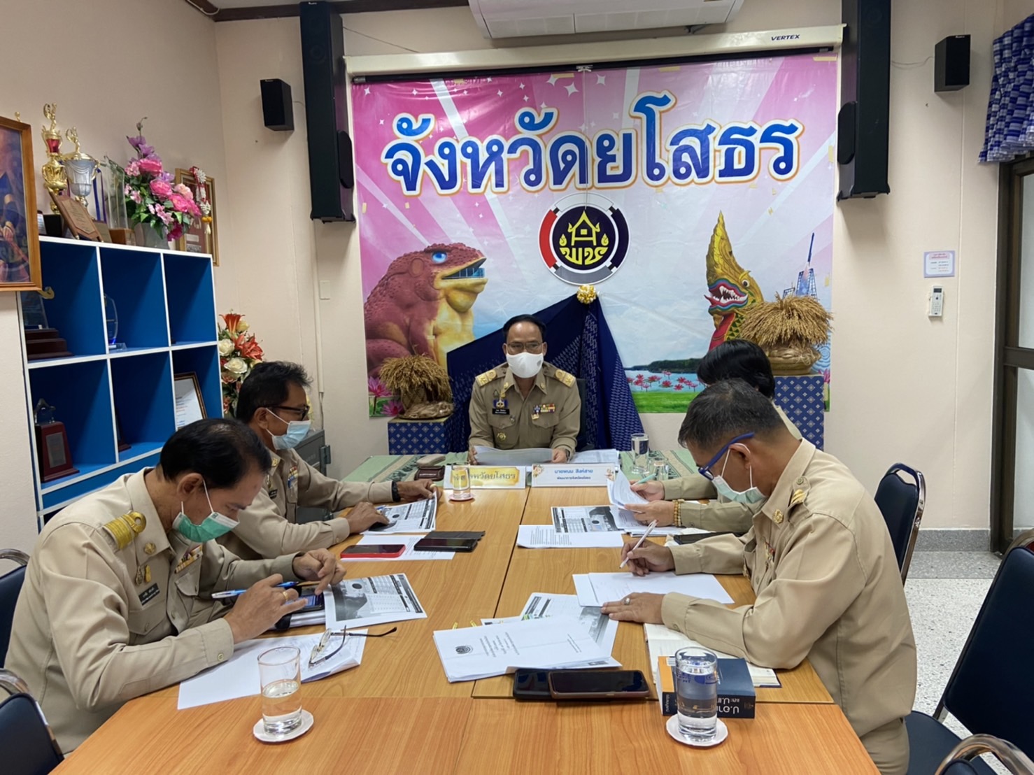 พช. ยโสธร  ผู้บริหาร พช. ประชุมวางแผนติดตาม สนับสนุน การดำเนินงานพัฒนาชุมชนในโค้งสุดท้ายของไตรมาส