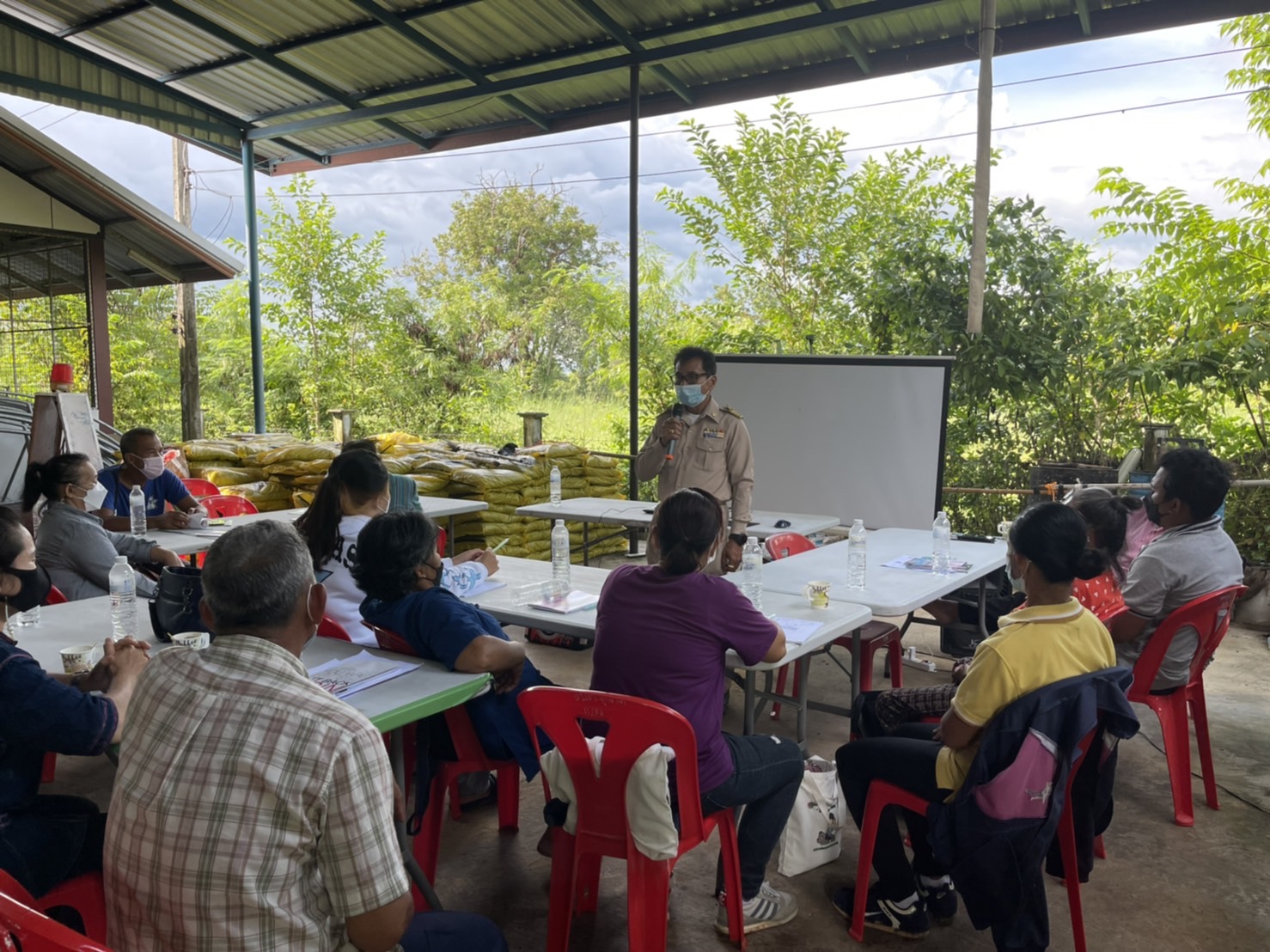 พช. ยโสธร ร่วมโครงการพัฒนาพื้นที่ต้นแบบการพัฒนาคุณภาพชีวิตตามหลักทฤษฎีใหม่ ประยุกต์สู่ “โคก หนอง นา โมเดล” กิจกรรมที่  1 ฝึกอบรมระยะสั้นการพัฒนากสิกรรมสู่ระบบเศรษฐกิจพอเพียง รูปแบบโคก หนอง นา โมเดล พื้นที่อำเภอทรายมูล