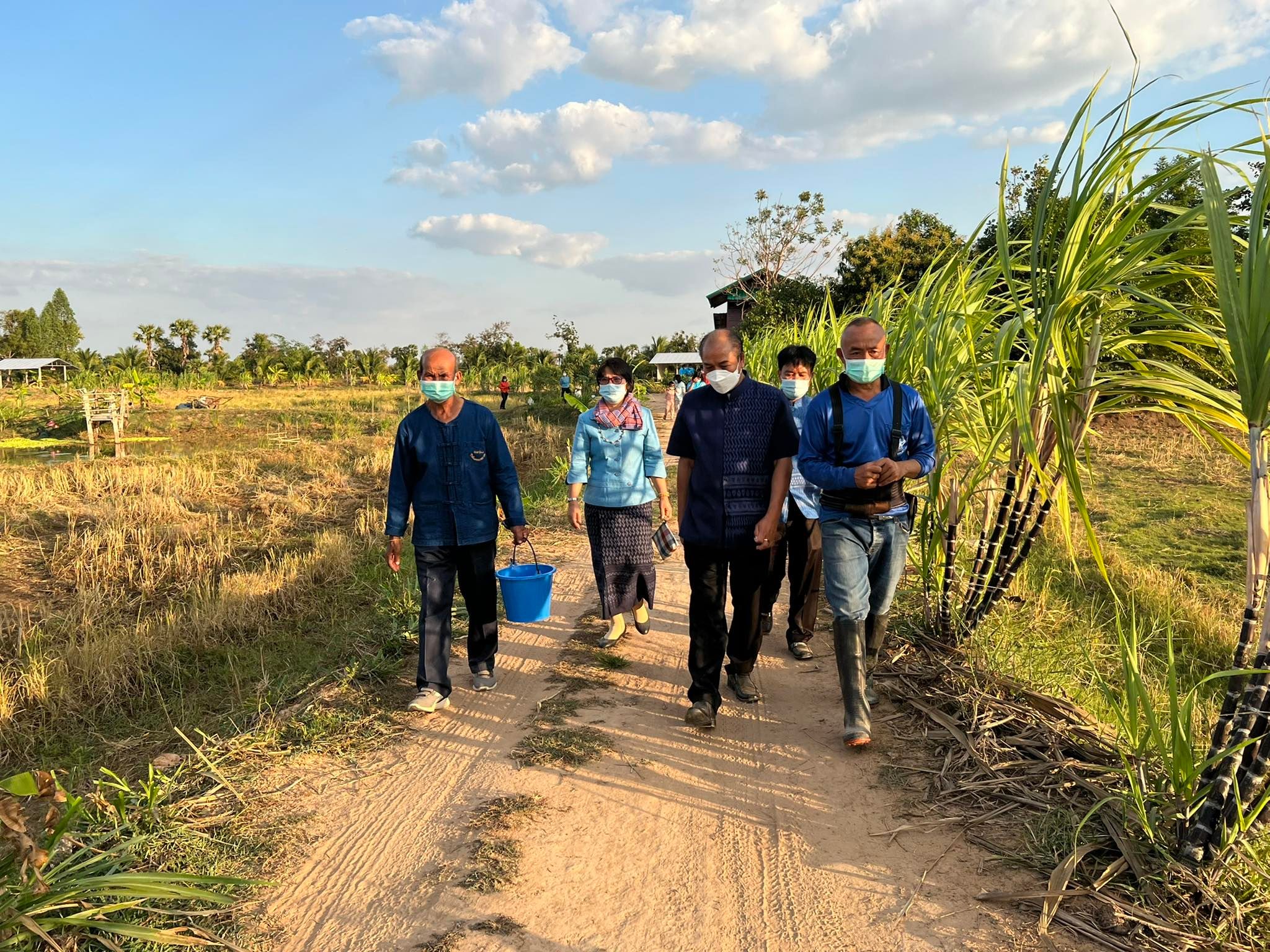 พช.ยโสธร ผู้ตรวจราชการกรมการพัฒนาชุมชน พร้อมทีมลงพื้นที่เยี่ยม แปลง “โคก หนอง นา โมเดล” อ.มหาชนะชัย จ.ยโสธร