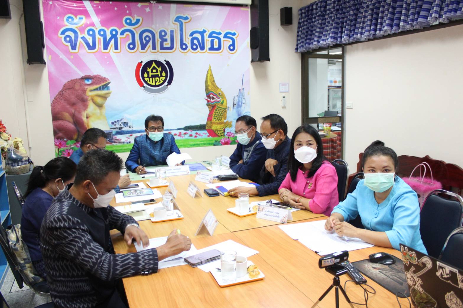 พช.ยโสธร  ร่วมประชุมติดตามความก้าวหน้าและเร่งรัดการเบิกจ่ายงบประมาณโครงการพัฒนาพื้นที่ต้นแบบการพัฒนาคุณภาพชีวิตตามหลักทฤษฎีใหม่ ประยุกต์สู่ “โคก หนอง นา โมเดล”  ผ่านระบบประชุมทางไกล Cisco Webex Meetings