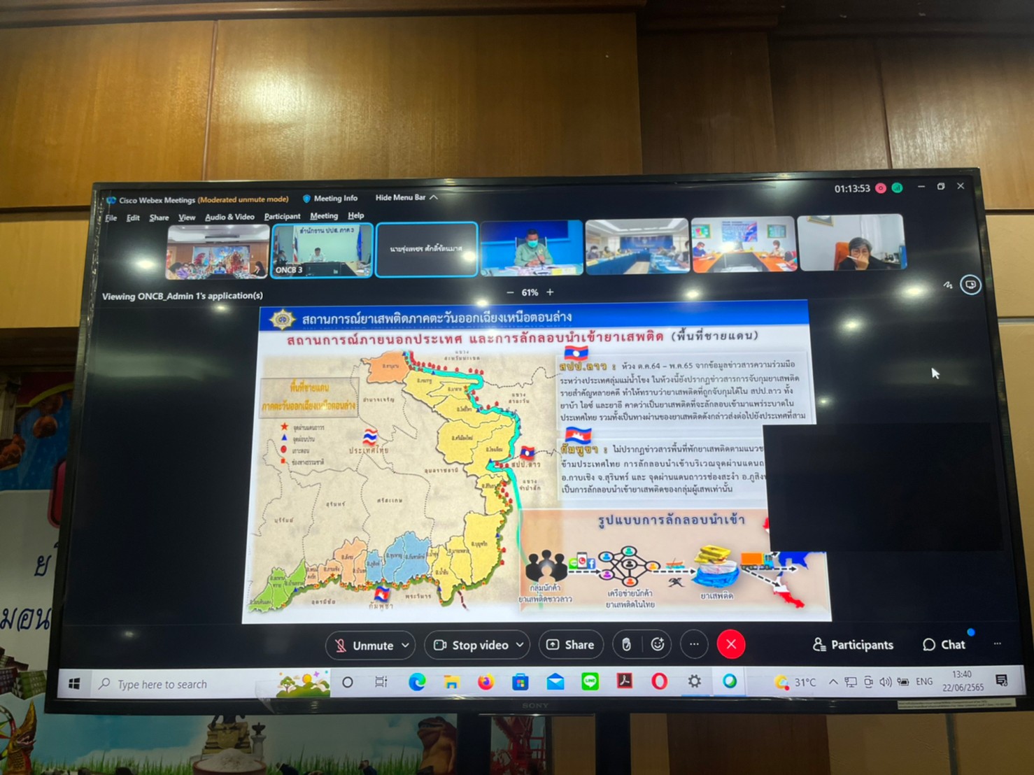 พช.ยโสธร ร่วมประชุม / ติดตามของอนุกรรมการกำกับติดตามผลการดำเนินงานป้องกันและปราบปรามยาเสพติด ครั้งที่ 2/2565 ( กลุ่มภาคตะวันออกเฉียงเหนือ )