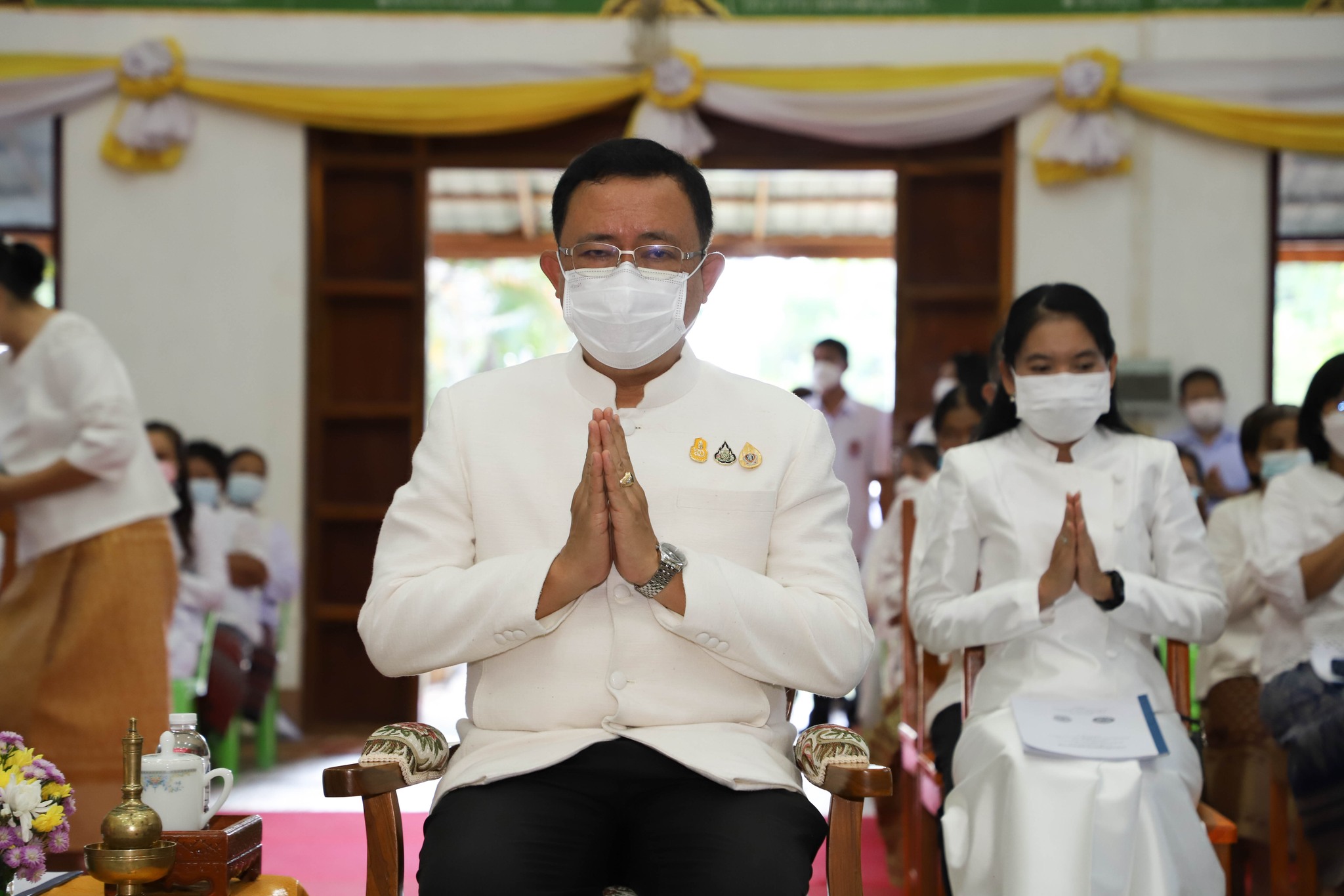 พช.ยโสธร ร่วมพิธีเจริญพระพุทธมนต์ถวายพระพรชัยมงคลเฉลิมพระเกียรติ ประจำเดือน ส.ค.2565
