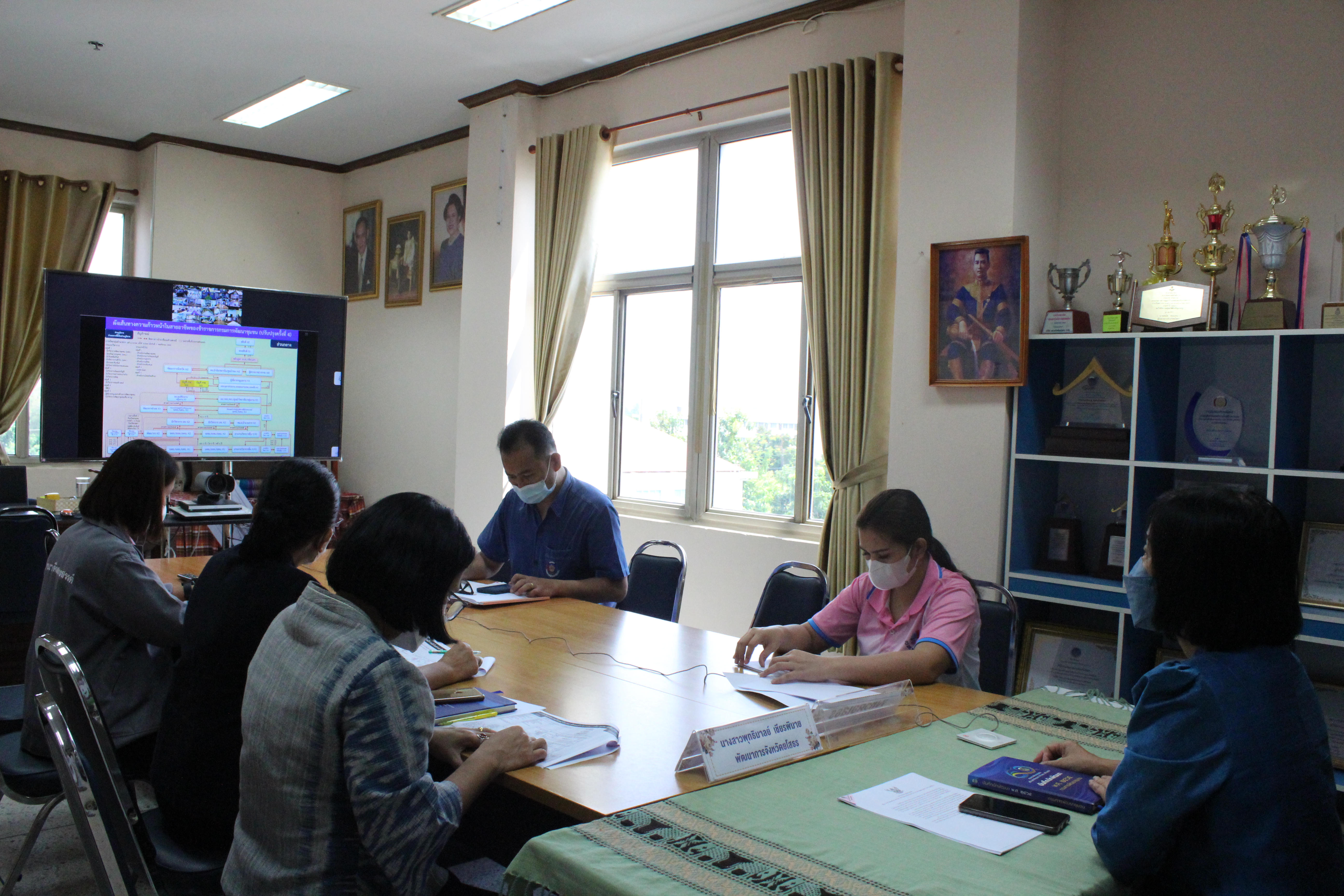 พช.จังหวัดยโสธร ร่วมรับฟังการประชุมชี้แจงรายละเอียดและทำความเข้าใจประกาศกรมการพัฒนาชุมชน เรื่อง การกำหนดเส้นทางความก้าวหน้าในสายอาชีพของข้าราชการ กรมการพัฒนาชุมชน (ปรับปรุงครั้งที่ ๔)