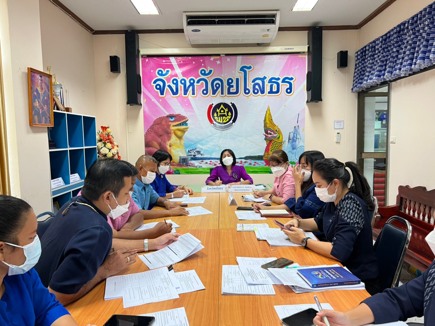 พช.ยโสธร ประชุมเจ้าหน้าที่สำนักงานพัฒนาชุมชนจังหวัดยโสธร ครั้งที่ 7 /2565