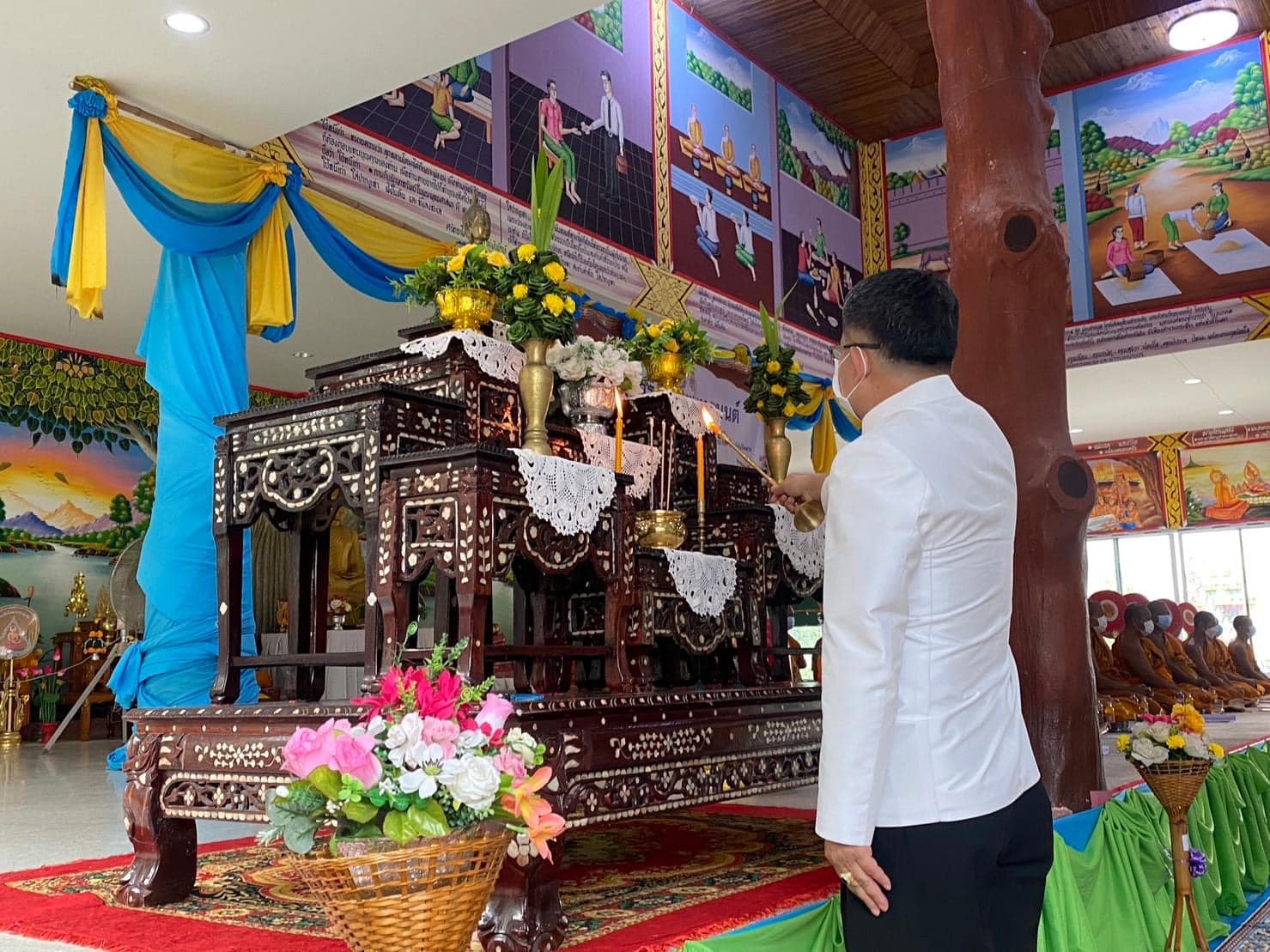 พช.ยโสธรร่วมพิธีเจริญพระพุทธมนต์ถวายพระพรชัยมงคลเฉลิมพระเกียรติ ประจำเดือน ตุลาคม 2565