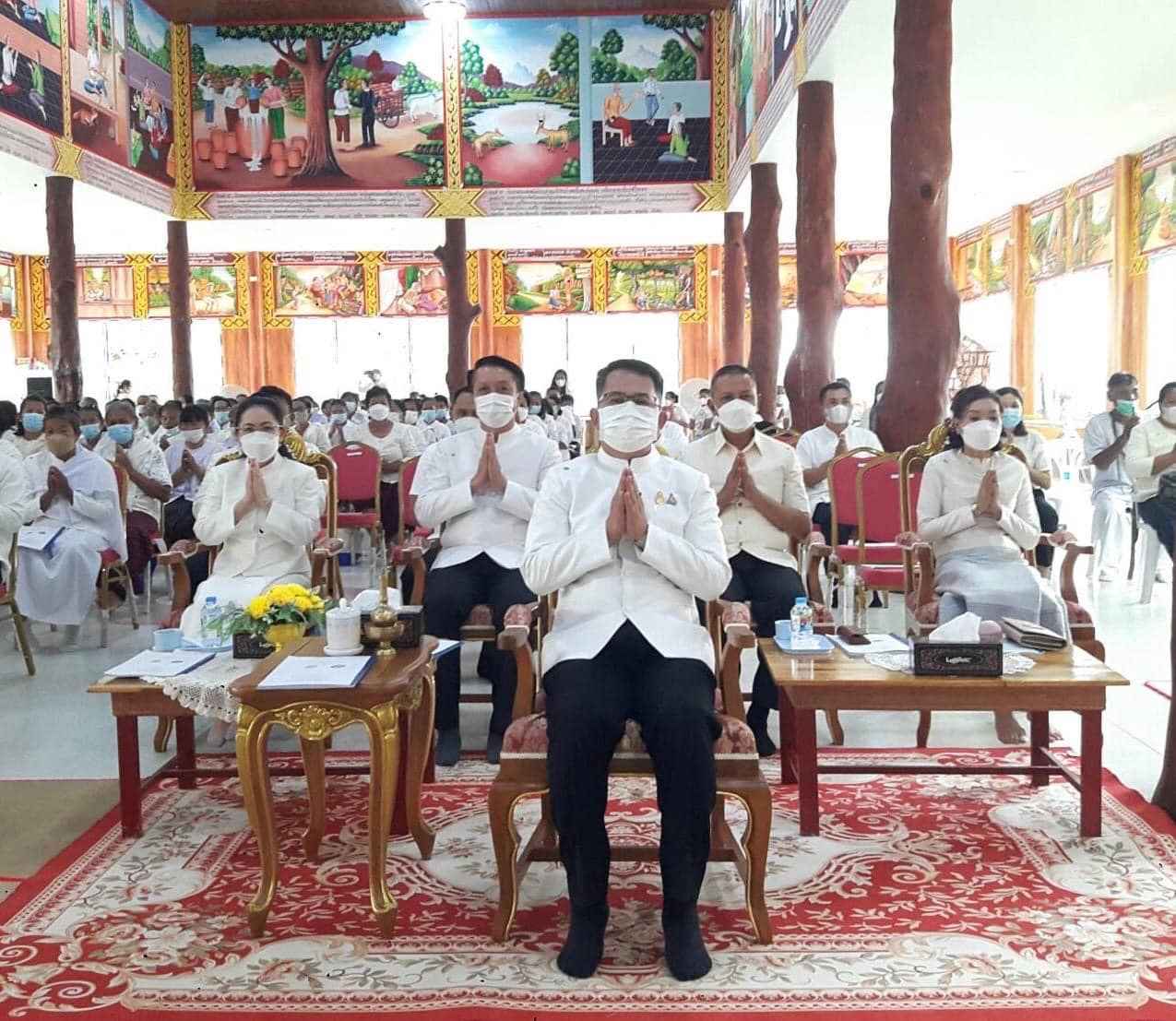 พช.ยโสธรร่วมพิธีเจริญพระพุทธมนต์ถวายพระพรชัยมงคลเฉลิมพระเกียรติ ประจำเดือน ตุลาคม 2565