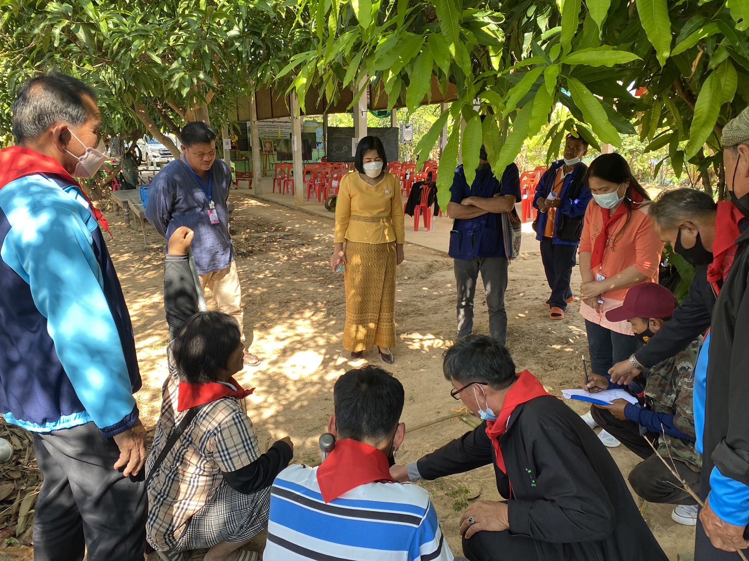 ?พัฒนาการจังหวัดยโสธร ติดตามการดำเนินโครงการพัฒนาหมู่บ้านเศรษฐกิจพอเพียง กิจกรรมที่ ๑ สร้างและพัฒนากลไกขับเคลื่อน ในระดับพื้นที่ ณ ศูนย์เรียนรู้ทฤษฎีใหม่รูปแบบ “โคก หนอง นา” หมู่ที่ 10 ตำบลพระเสาร์ อำเภอมหาชนะชัย จังหวัดยโสธร (วันที่ 3)