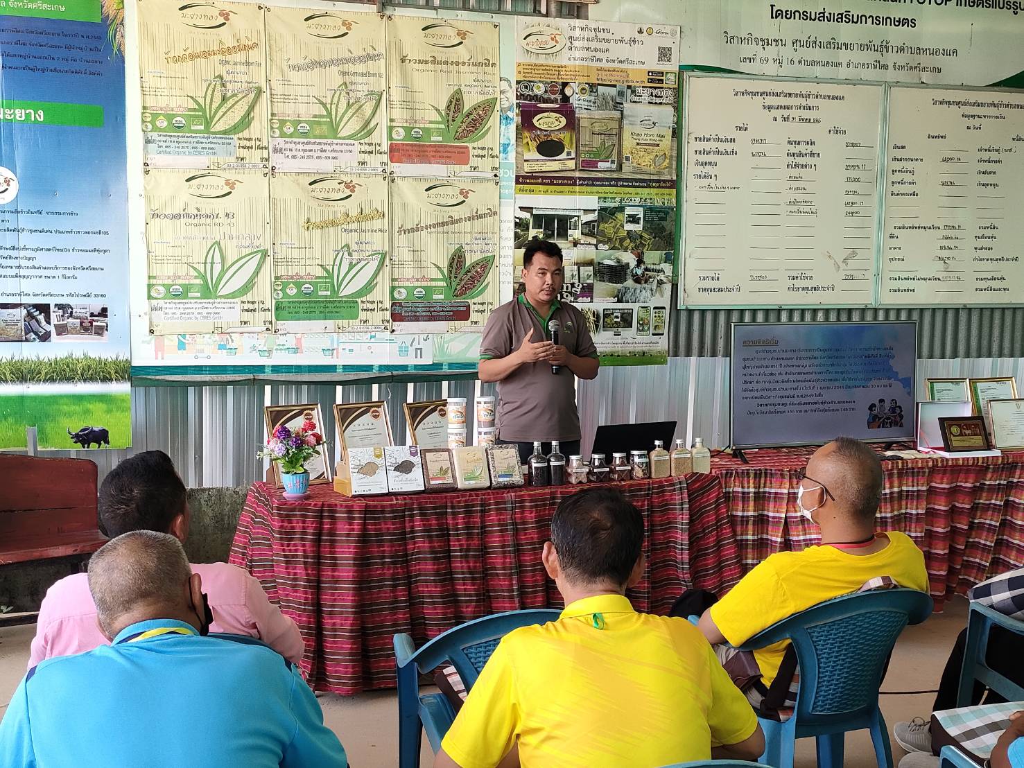 ?พช.ยโสธร นำเครือข่ายเกษตรปลอดภัยระดับจังหวัด จังหวัดยโสธร ศึกษาดูงาน ศูนย์ข้าวชุมชนบ้านมะยาง อำเภอราษีไศล จังหวัดศรีสะเกษ