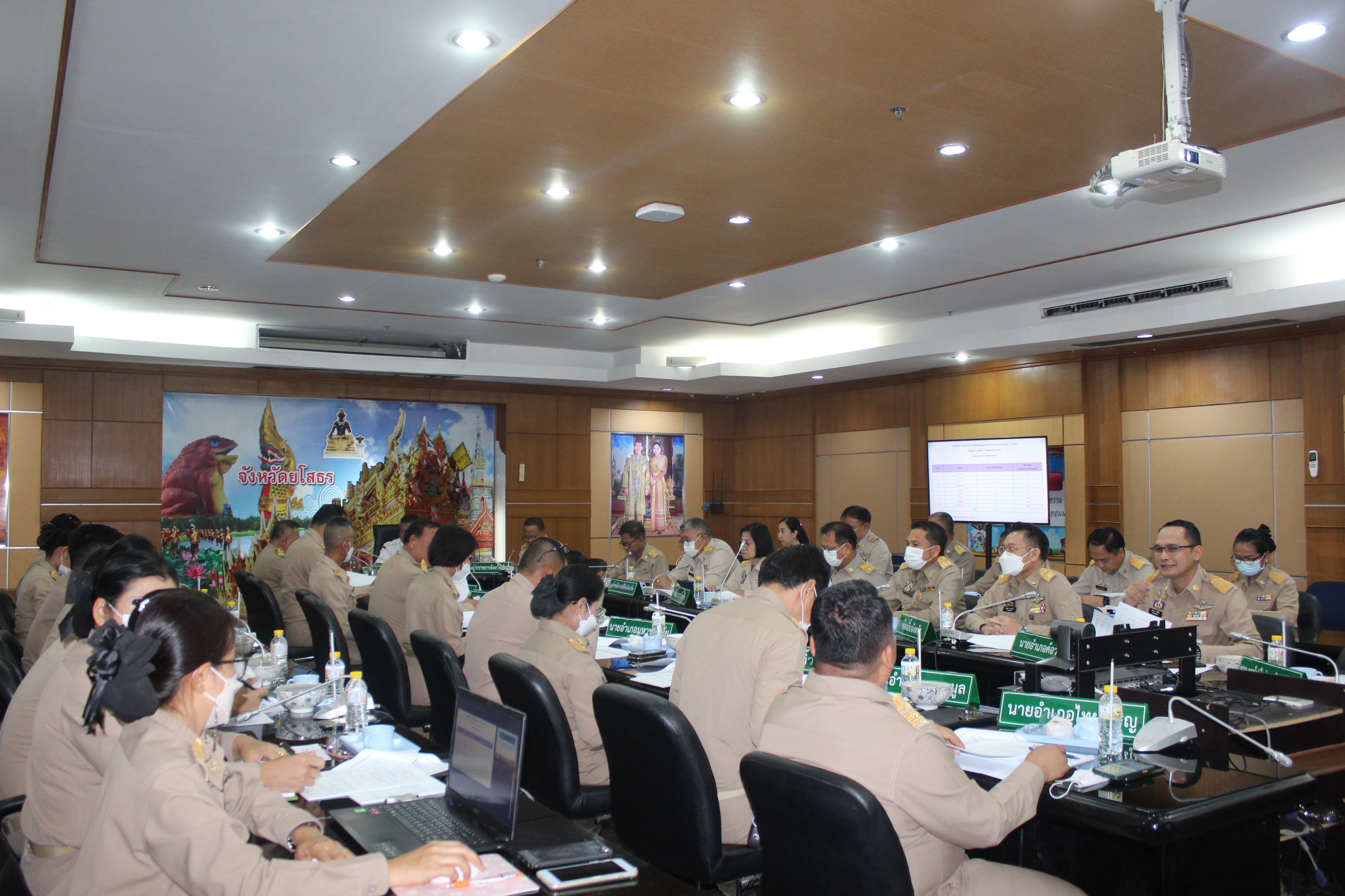 ?พช.ยโสธร ร่วมประชุมหัวหน้าส่วนราชการ หัวหน้าหน่วยงานรัฐวิสาหกิจ สังกัดกระทรวงมหาดไทยและนายอำเภอ ประจำเดือน เมษายน