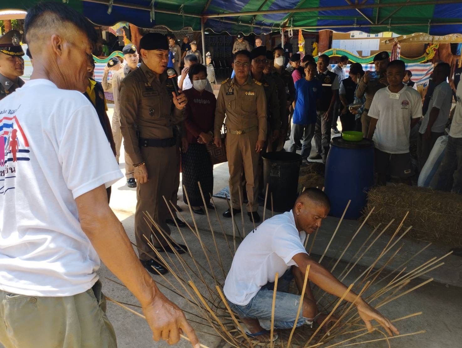 พช.ยโสธร ร่วมต้อนรับคณะตรวจเยี่ยมโครงการชุมชนยั่งยืน เพื่อแก้ไขปัญหายาเสพติดแบบครบวงจร ตามยุทธศาสตร์ชาติ ในพื้นที่อำเภอทรายมูล จังหวัดยโสธร