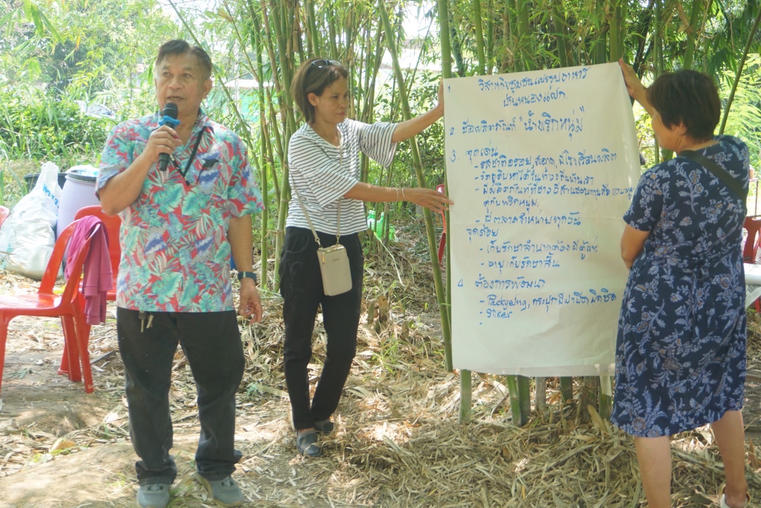 พช.ยโสธร ดำเนินยกระดับการพัฒนาผลิตภัณฑ์จากภูมิปัญญาท้องถิ่นให้เป็นเอกลักษณ์และได้มาตรฐาน ณ ศูนย์เรียนรู้ชุมชนต้นแบบ โคก หนอง นา โมเดล แปลงนายสาคร โสมณวัฒน์ หมู่ที่ 8 ตำบลทุ่งนางโอก อำเภอเมือง จังหวัดยโสธร