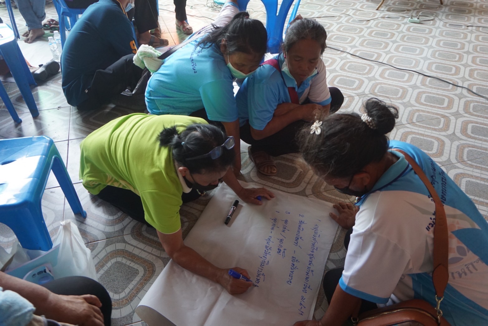 พช.ยโสธร ติดตามการดำเนินกิจกรรมยกระดับการพัฒนาผลิตภัณฑ์จากภูมิปัญญาท้องถิ่นให้เป็นเอกลักษณ์และได้มาตรฐาน รุ่นที่ 3 ณ ศูนย์เรียนรู้มาลัยข้าวตอกบ้านฟ้าหยาด หมู่ 2 ตำบลฟ้าหยาด อำเภอมหาชนะชัย จังหวัดยโสธร