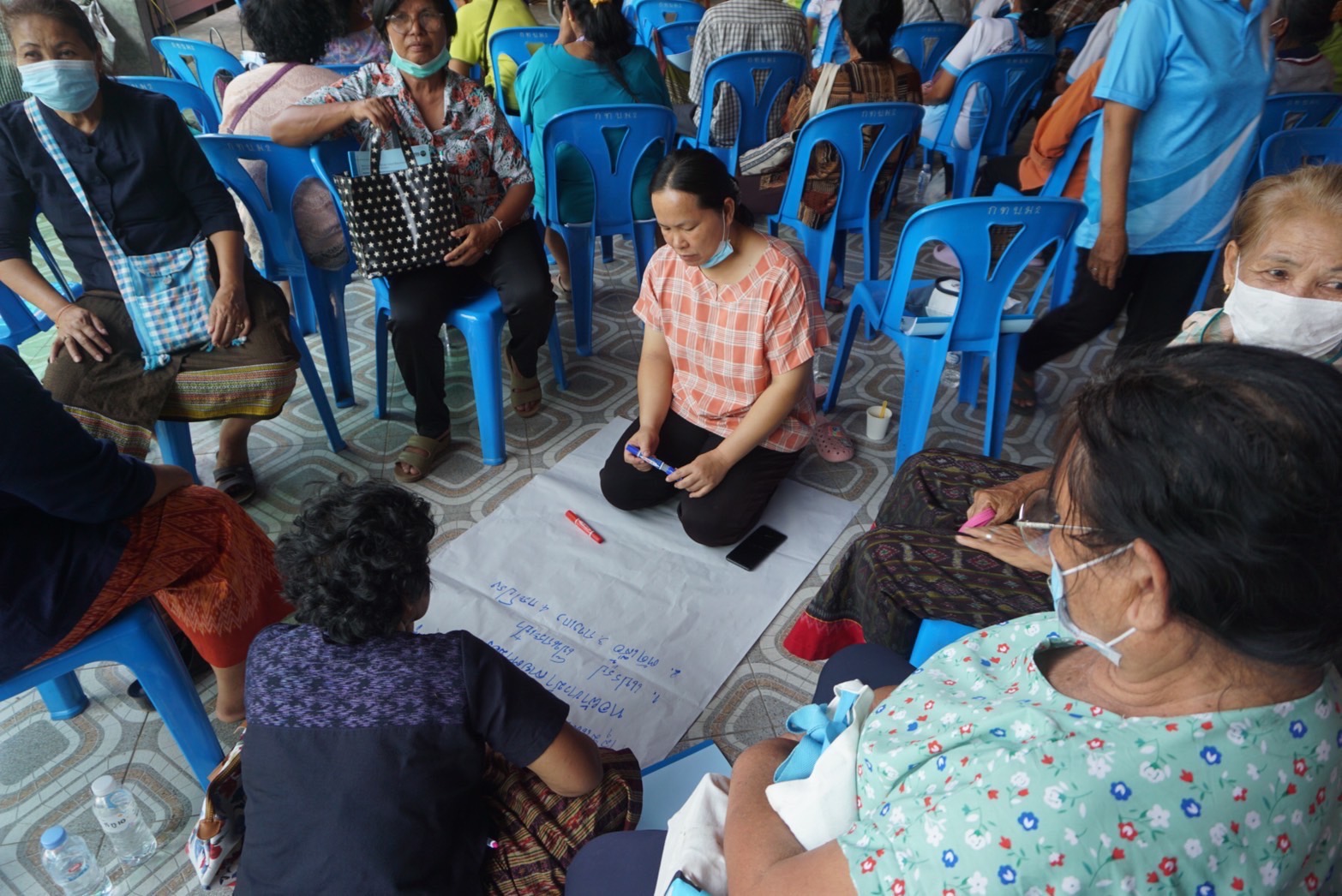 พช.ยโสธร ติดตามการดำเนินกิจกรรมยกระดับการพัฒนาผลิตภัณฑ์จากภูมิปัญญาท้องถิ่นให้เป็นเอกลักษณ์และได้มาตรฐาน รุ่นที่ 3 ณ ศูนย์เรียนรู้มาลัยข้าวตอกบ้านฟ้าหยาด หมู่ 2 ตำบลฟ้าหยาด อำเภอมหาชนะชัย จังหวัดยโสธร