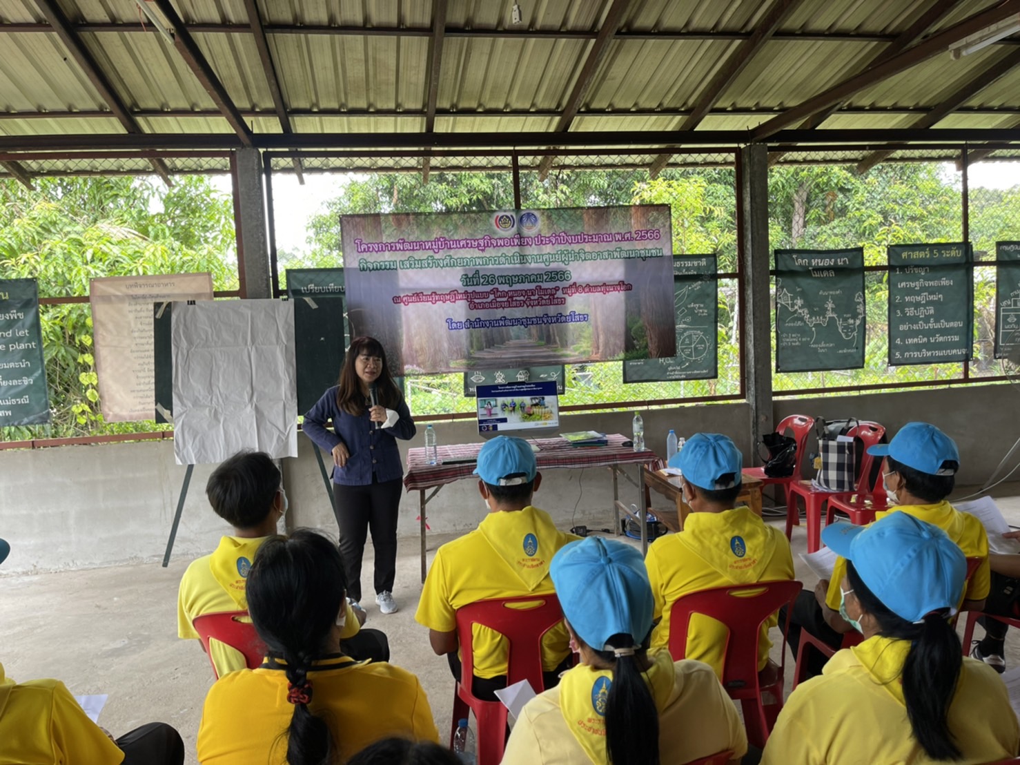 พช.ยโสธร ดำเนินโครงการพัฒนาหมู่บ้านเศรษฐกิจพอเพียง กิจกรรมเสริมสร้างศักยภาพการดำเนินงานศูนย์ผู้นำจิตอาสาพัฒนาชุมชน วั