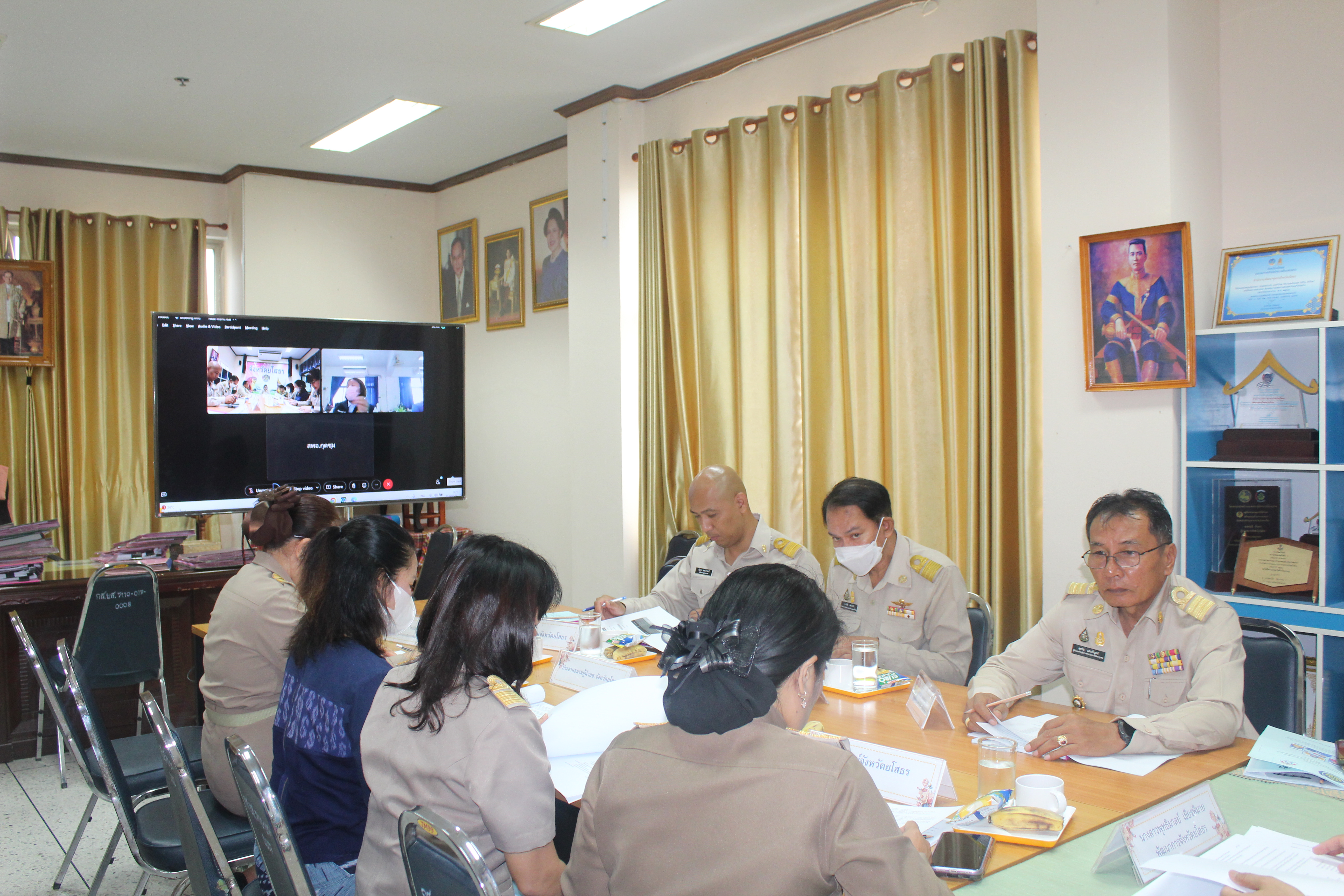 พช.ยโสธร จัดประชุมคณะกรรมการรับรองมาตรฐานการพัฒนาชุมชน (มชช.) ประจำปี 2566 ผ่านระบบออนไลน์ Cisco Webex