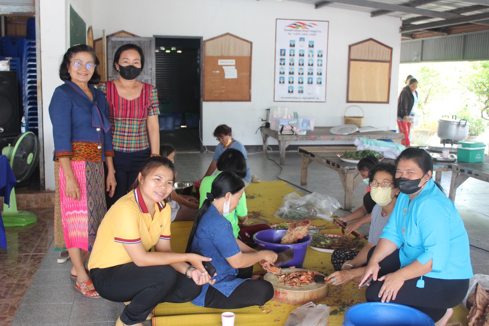 พช.ยโสธร ร่วมติดตามสนับสนุนกิจกรรมอบรมถ่ายทอดเทคโนโลยี ภายใต้โปรแกรมการยกระดับคุณภาพชีวิตด้วยวิทยาศาสตร์ เทคโนโลยีและนวัตกรรมยกระดับผลิตภัณฑ์สิ่งทอ ณ ศาลาบ้านสันติสุข หมู่ 7 ตำบลค้อวัง อำเภอค้อวัง จังหวัดยโสธร