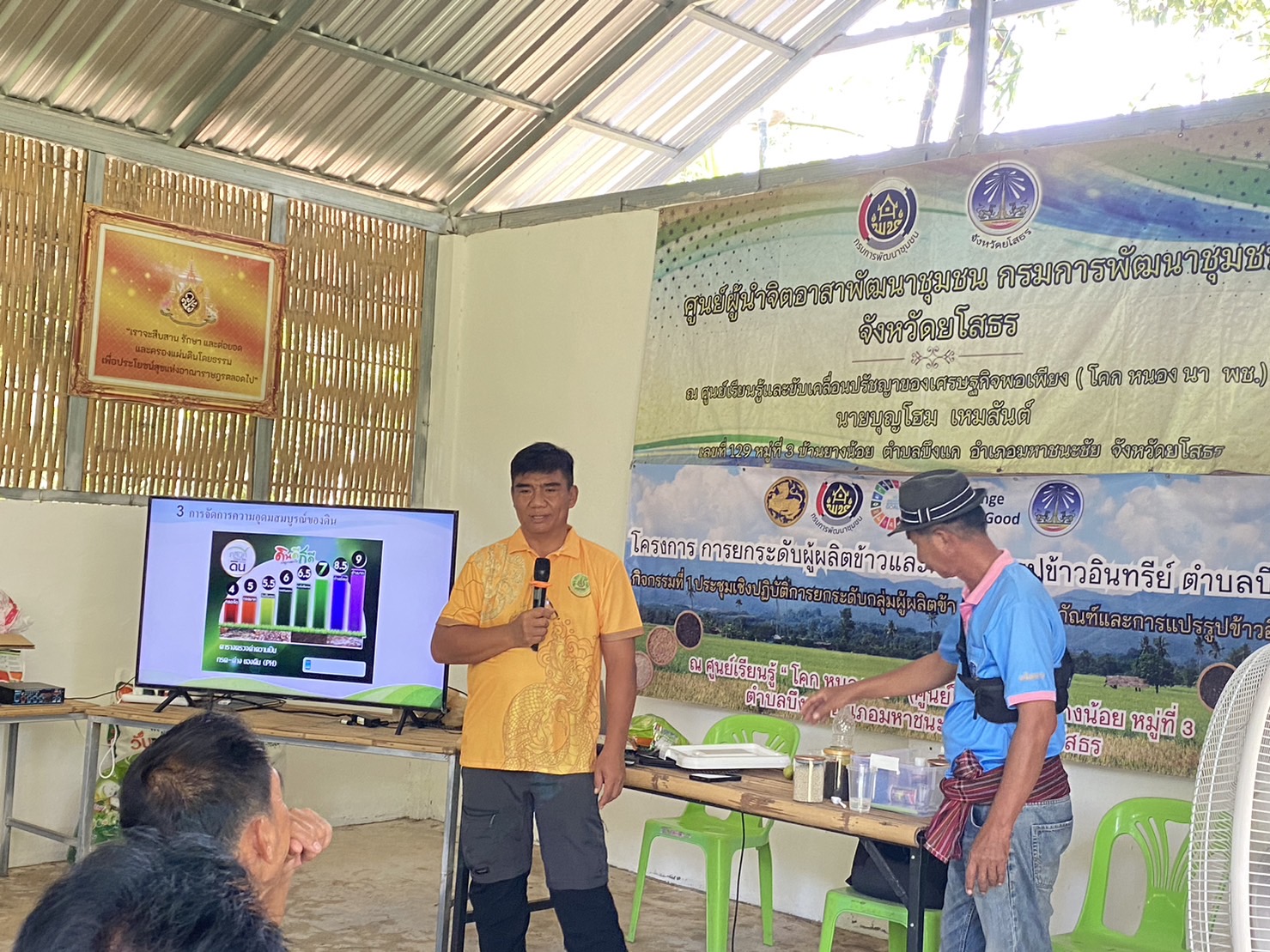 พช.ยโสธร เดินหน้ายกระดับผู้ผลิตข้าวและการแปรรูปข้าวอินทรีย์ ตำบลบึงแก อำเภอมหาชนะชัย จังหวัดยโสธร