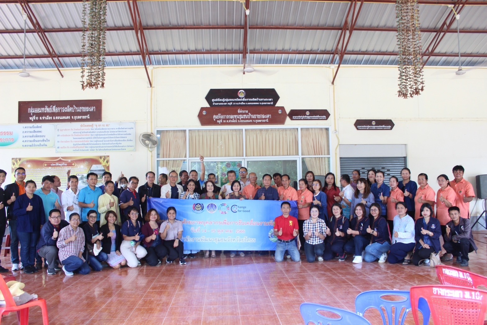พช.ยโสธร ดำเนินโครงการพัฒนาศักยภาพบุคลากรเพื่อการขับเคลื่อนงานพัฒนาชุมชน สำนักงานพัฒนาชุมชนจังหวัดยโสธร ระหว่างวันที่ 14-15 ตุลาคม 2566