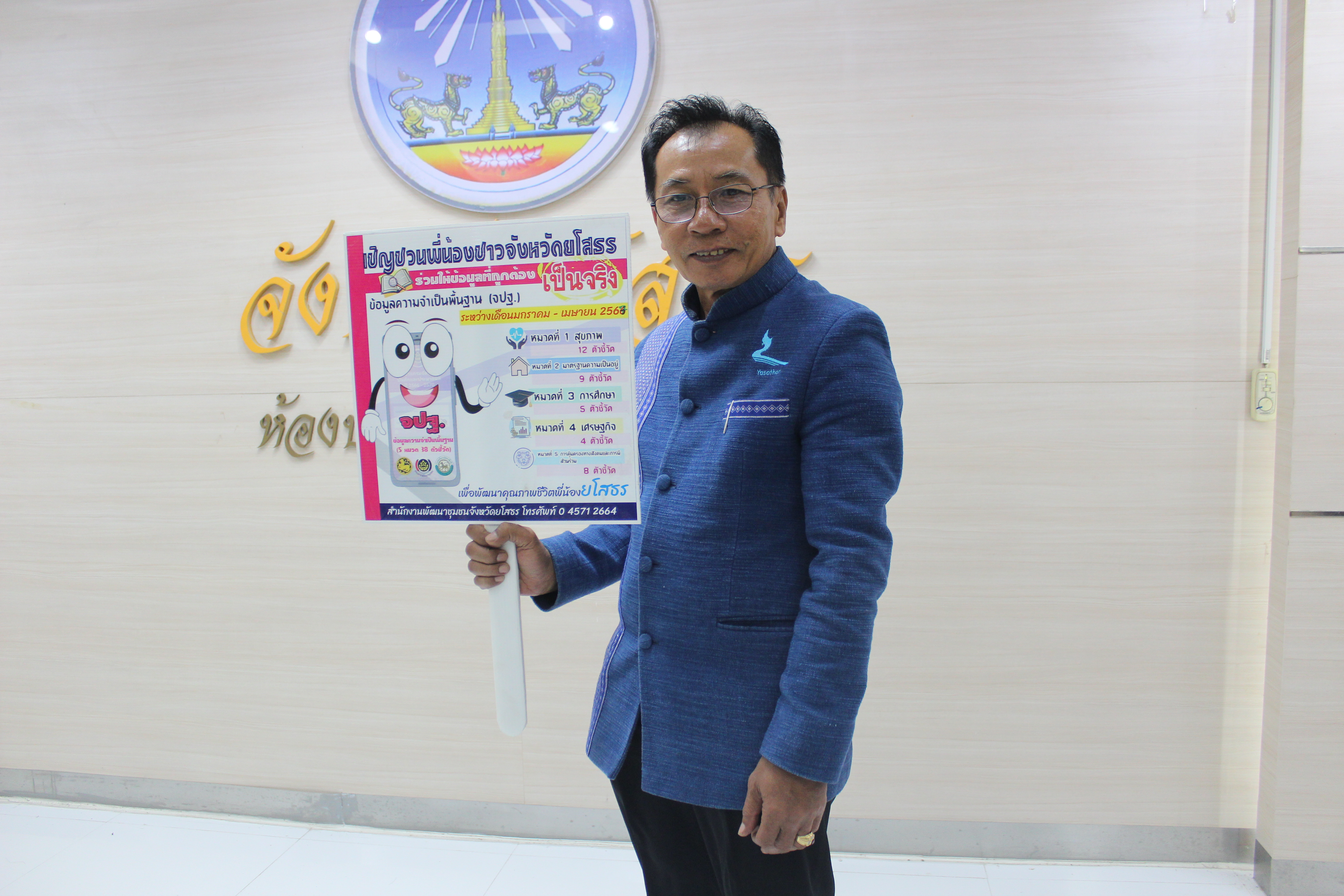 พช.ยโสธร…ประชุมเจ้าหน้าที่พัฒนาชุมชนเตรียมความพร้อมในการจัดเก็บข้อมูลความจำเป็นพื้นฐาน (จปฐ.) ด้วยเครื่องมืออิเล็กทรอนิกส์ ประจำปี 2567 เชิงคุณภาพ