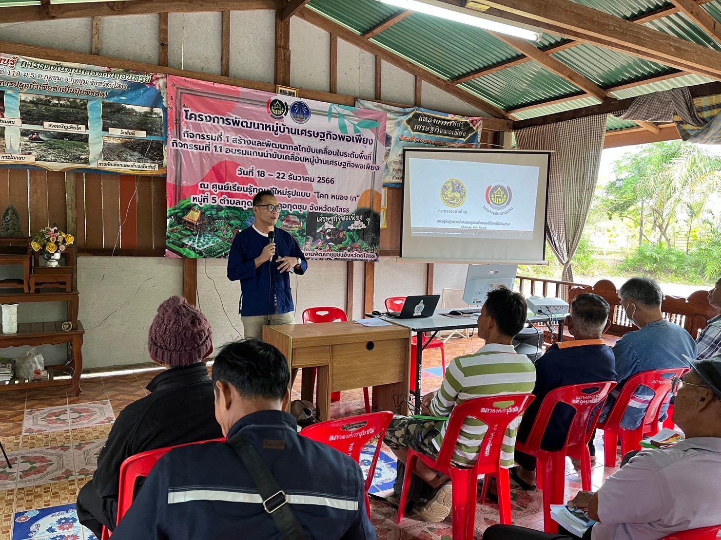 พช.ยโสธร ดำเนินกิจกรรมโครงการ พัฒนาหมู่บ้านเศรษฐกิจพอเพียง กิจกรรม อบรมแกนนำขับเคลื่อนหมู่บ้านเศรษฐกิจพอเพียง ประจำปีงบประมาณ พ.ศ. 2567