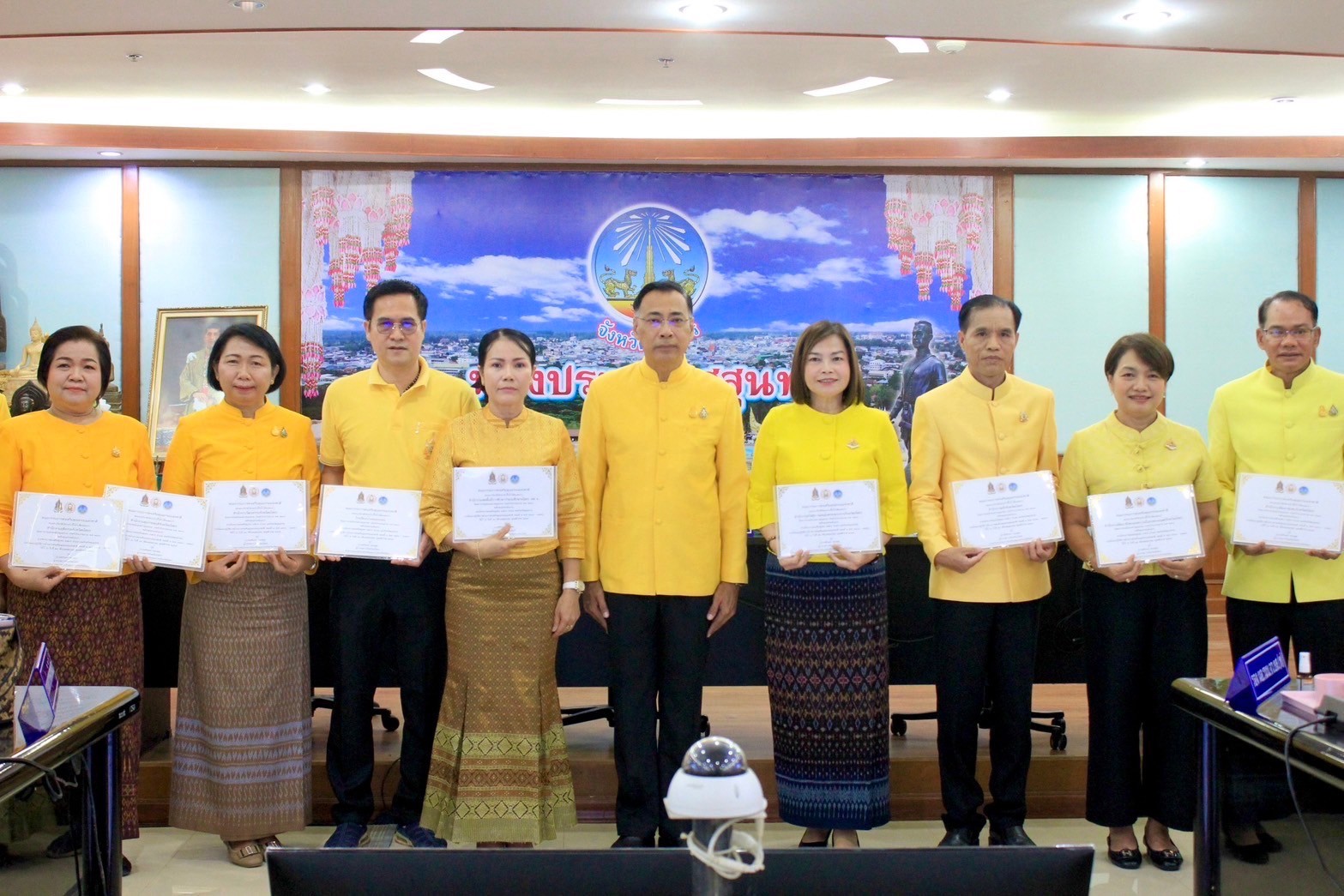 พช.ยโสธร ร่วมประชุมหัวหน้าส่วนราชการ หัวหน้าหน่วยงานรัฐวิสาหกิจ สังกัดกระทรวงมหาดไทยและนายอำเภอ ประจำเดือน พฤษภาคม
