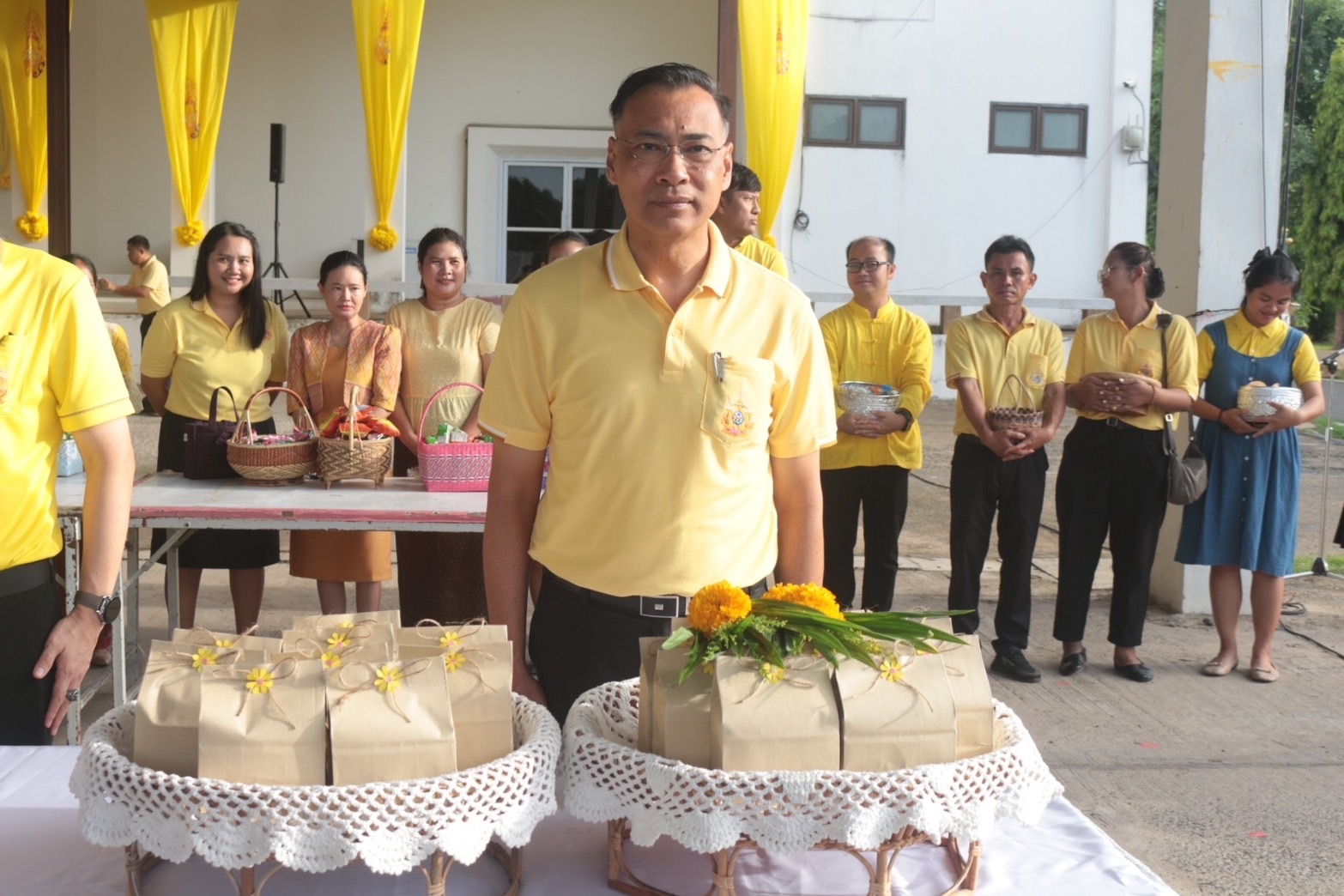 พช. ยโสธร ร่วมทำบุญตักบาตรถวายพระราชกุศล เนื่องในกิจกรรมเดิน วิ่ง ปั่น ธงตราสัญลักษณ์ งานเฉลิมพระเกียรติพระบาทสมเด็จพระเจ้าอยู่หัว เนื่องในโอกาสพระราชพิธีมหามงคล เฉลิมพระชนมพรรษา 6 รอบ 28 กรกฎาคม 2567