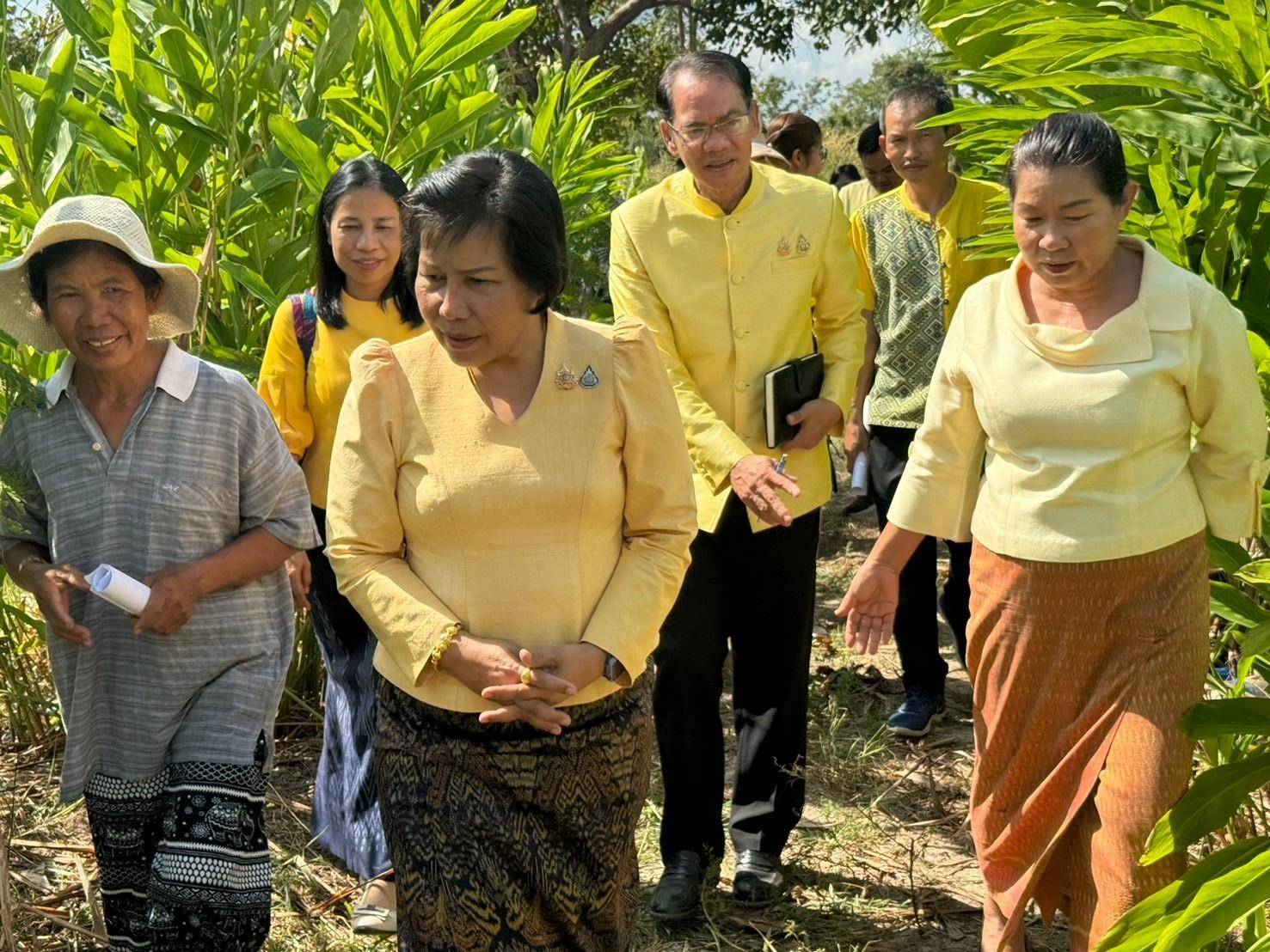 ผู้ตรวจราชการกรมฯ…ลงพื้นที่ตรวจติดตามผลการดำเนินงานแปลงโคกหนองนา พื้นที่อำเภอทรายมูล จังหวัดยโสธร