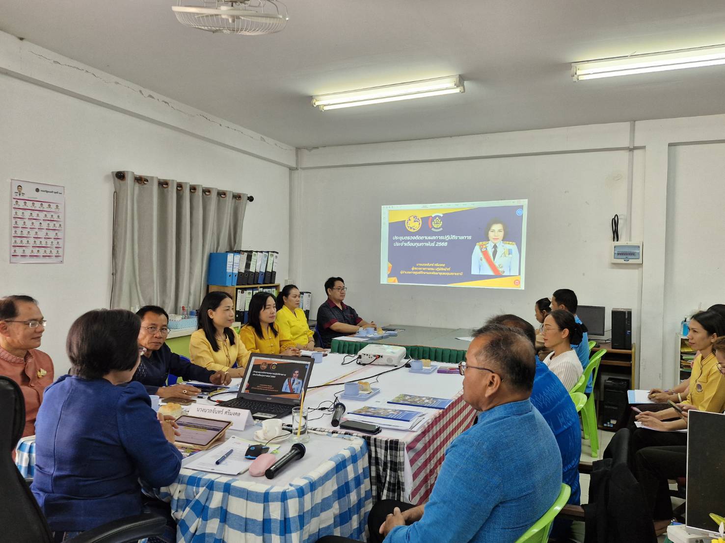 🟨พช.ยโสธร🟨 รับการตรวจติดตามผลการปฏิบัติราชการ ตามนโยบายรัฐบาล ภารกิจเร่งด่วน กระทรวงมหาดไทย ภารกิจงานสำคัญกรมการพัฒนาชุมชน ในพื้นที่อำเภอเมืองยโสธร จังหวัดยโสธร โดย ผู้ตรวจราชการกรม (นางนวลจันทร์ ศรีมงคล) ปฏิบัติหน้าที่ผู้อำนวยการศูนย์ศึกษาและพัฒนาชุมชนอุบลราชธานี