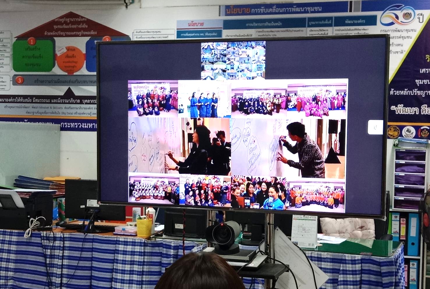 พช.ยโสธร  ประชุมชี้แจง เร่งรัด กำกับ ติดตาม การดำเนินงานกองทุนพัฒนาบทบาทสตรี ผ่านระบบวีดีทัศน์ทางไกล (Video Conference)