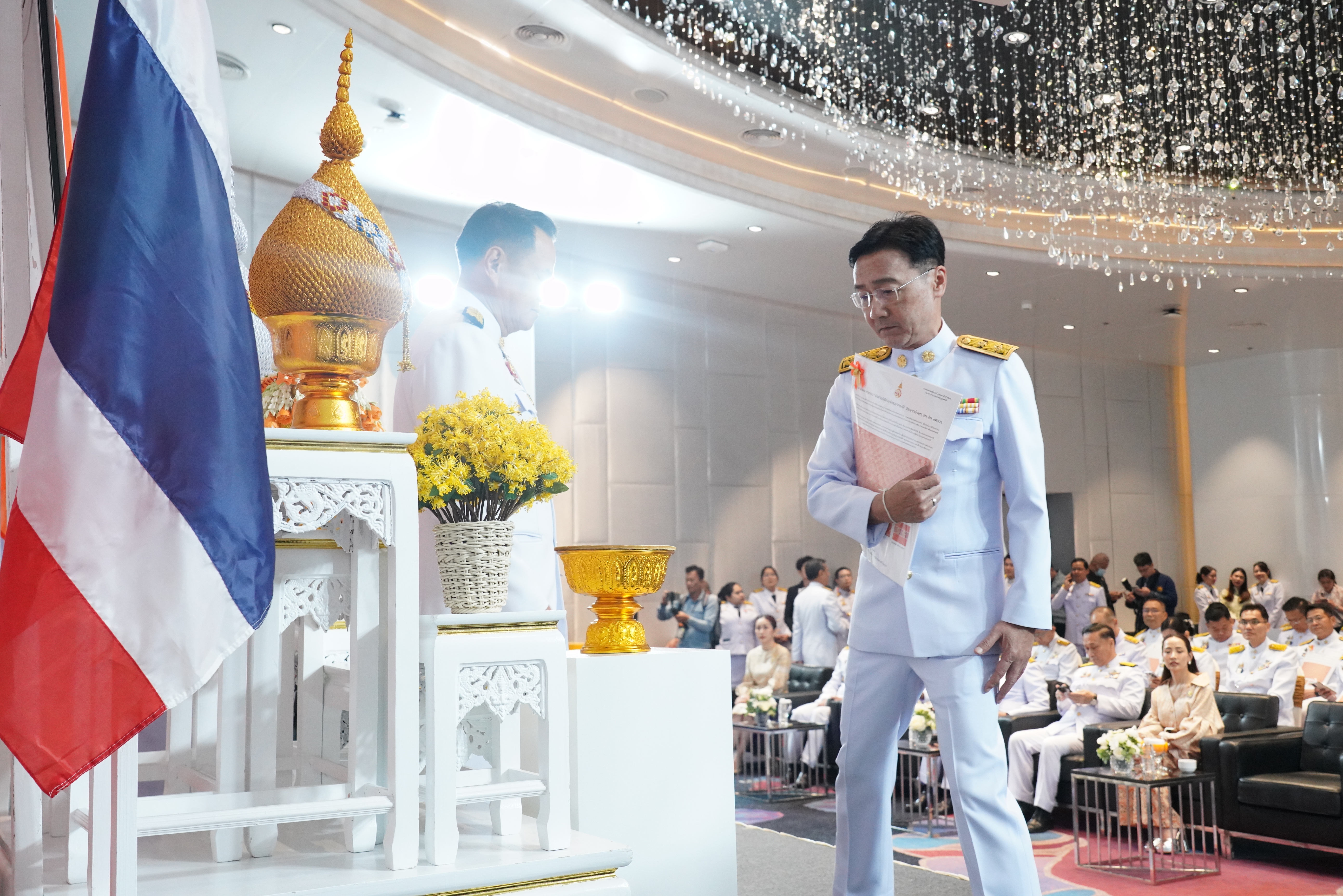 จังหวัดยโสธร ร่วมพิธีมอบลายผ้าพระราชทาน “ผ้าลายสิริราชพัสตราภรณ์”